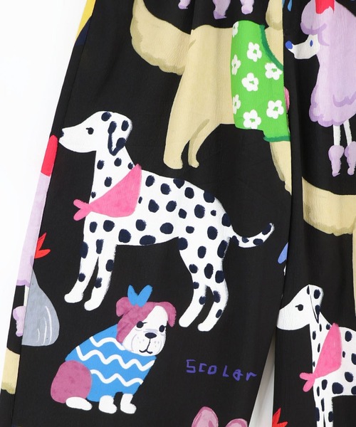 ScoLar（スカラー） ワイドパンツ パンツ 3柄展開 リラックスワイド