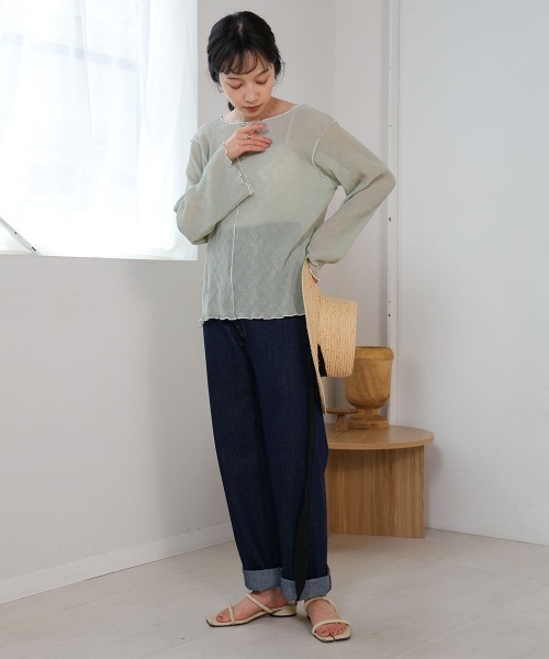 「Bab」 長袖ブラウス FREE ライトグリーン レディース_画像9
