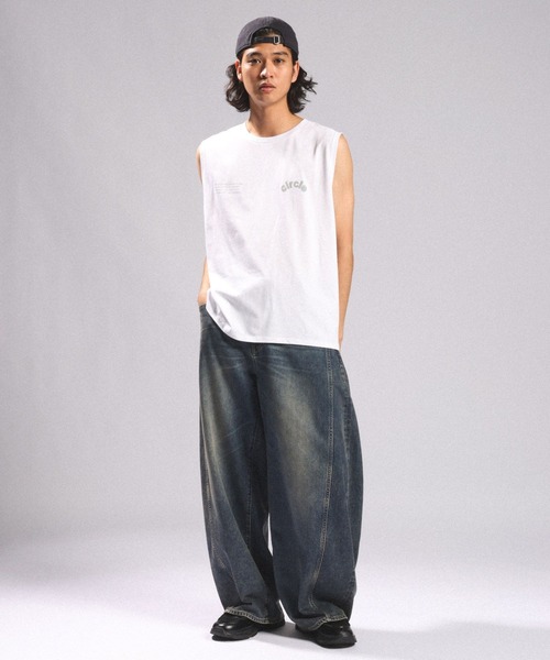 tシャツ 速乾 「接触冷感/吸水速乾」BLURRED CIRCLE LOGO SLEEVELESS TEE/ボカシサークルロゴノースリＴシャツ メンズ | RAGEBLUE | 05