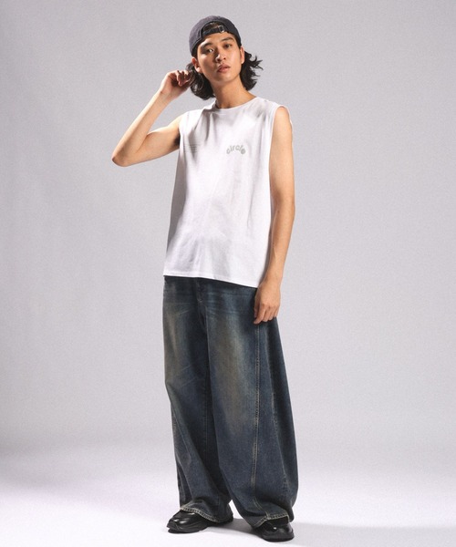 tシャツ 速乾 「接触冷感/吸水速乾」BLURRED CIRCLE LOGO SLEEVELESS TEE/ボカシサークルロゴノースリＴシャツ メンズ | RAGEBLUE | 06