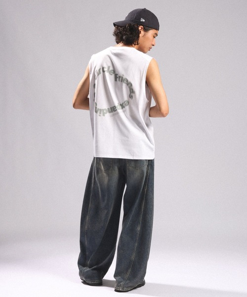 tシャツ 速乾 「接触冷感/吸水速乾」BLURRED CIRCLE LOGO SLEEVELESS TEE/ボカシサークルロゴノースリＴシャツ メンズ | RAGEBLUE | 07