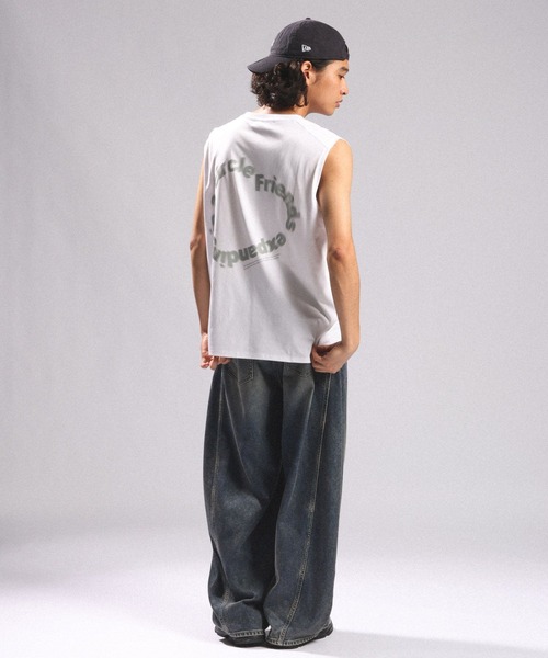 tシャツ 速乾 「接触冷感/吸水速乾」BLURRED CIRCLE LOGO SLEEVELESS TEE/ボカシサークルロゴノースリＴシャツ メンズ | RAGEBLUE | 08