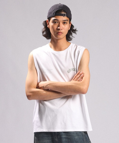 tシャツ 速乾 「接触冷感/吸水速乾」BLURRED CIRCLE LOGO SLEEVELESS TEE/ボカシサークルロゴノースリＴシャツ メンズ | RAGEBLUE | 09