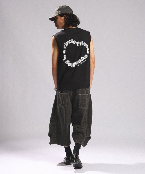 tシャツ 速乾 「接触冷感/吸水速乾」BLURRED CIRCLE LOGO SLEEVELESS TEE/ボカシサークルロゴノースリＴシャツ メンズ | RAGEBLUE | 14