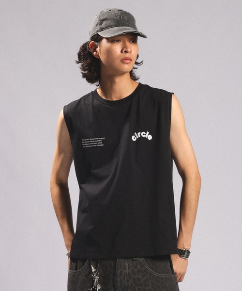 tシャツ 速乾 「接触冷感/吸水速乾」BLURRED CIRCLE LOGO SLEEVELESS TEE/ボカシサークルロゴノースリＴシャツ メンズ | RAGEBLUE | 15