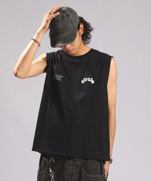 tシャツ 速乾 「接触冷感/吸水速乾」BLURRED CIRCLE LOGO SLEEVELESS TEE/ボカシサークルロゴノースリＴシャツ メンズ | RAGEBLUE | 16