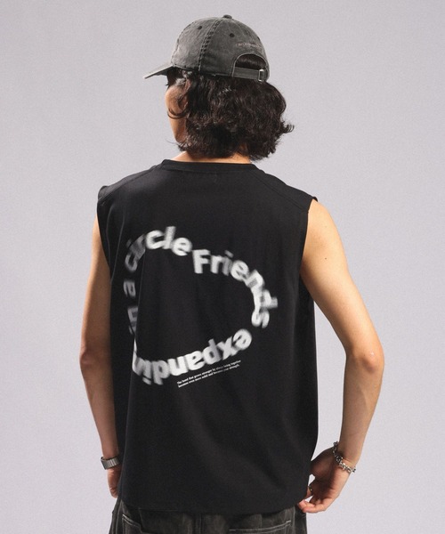 tシャツ 速乾 「接触冷感/吸水速乾」BLURRED CIRCLE LOGO SLEEVELESS TEE/ボカシサークルロゴノースリＴシャツ メンズ | RAGEBLUE | 18