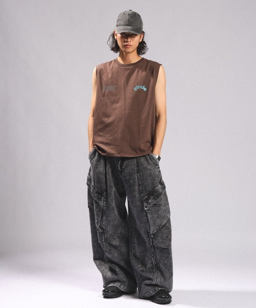tシャツ 速乾 「接触冷感/吸水速乾」BLURRED CIRCLE LOGO SLEEVELESS TEE/ボカシサークルロゴノースリＴシャツ メンズ | RAGEBLUE | 19