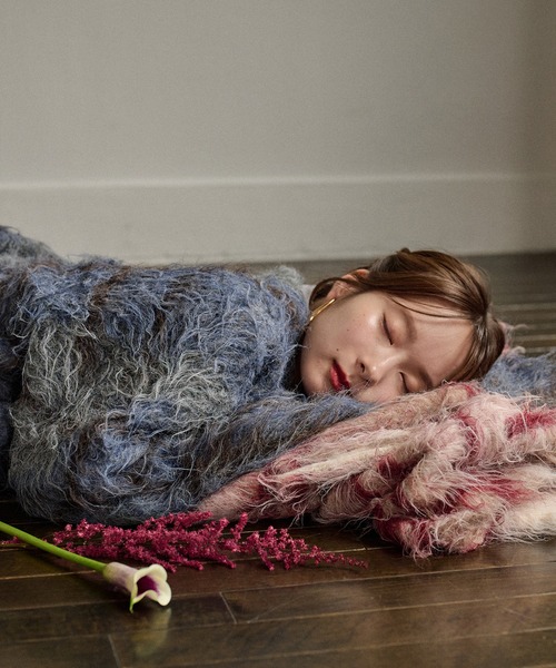 mideal（マイディール） カーディガン design pattern shaggy cardigan 