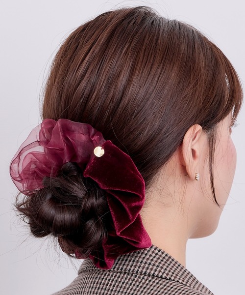 ✨モケモケさん♥デニム♥レース♥シュシュ✨ ANEMONE（アネモネ） シュシュ デニム調×レースシュシュ : ZOZOTOWN