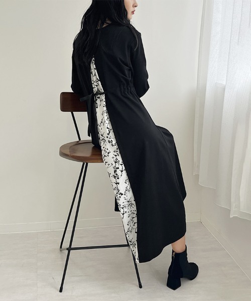 ワンピース バックスリット切替ロングワンピ 長袖 : ZOZOTOWN Yahoo!店