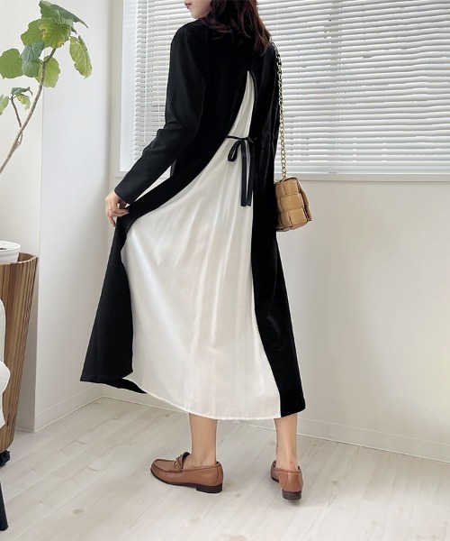 ワンピース バックスリット切替ロングワンピ 長袖 : ZOZOTOWN Yahoo!店