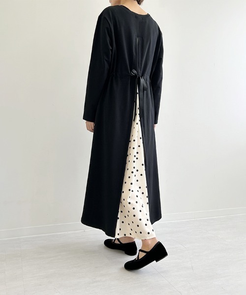 ワンピース バックスリット切替ロングワンピ 長袖 : ZOZOTOWN Yahoo!店