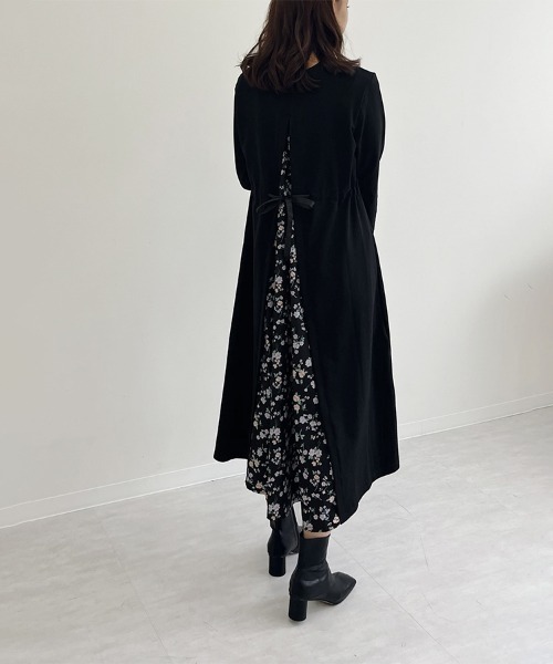 ブラックロングワンピース 長袖 バックジッパー 楽天市場】バックジップギャザーネックロングワンピースオーバーサイズ