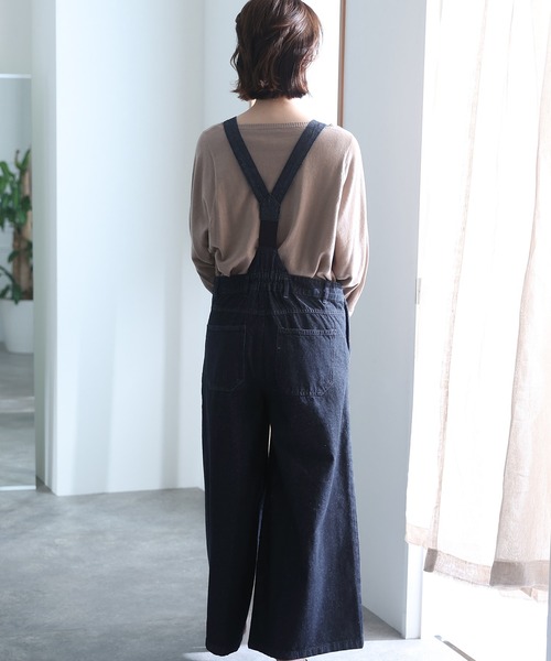 ElegChic サロペット オーバーオール カシュクールデニムサロペット