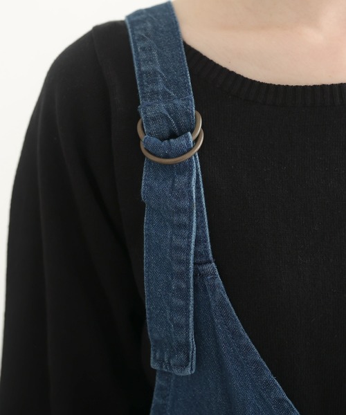 ElegChic サロペット オーバーオール カシュクールデニムサロペット