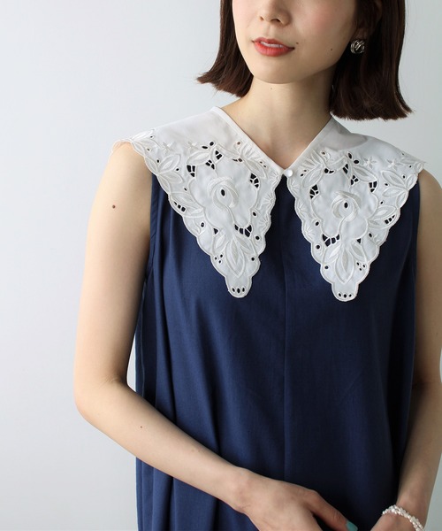 GeeRA（ジーラ） つけ襟 付け襟 カットワーク刺しゅう付け衿