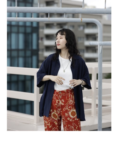 ARCH & LINE（アーチアンドライン） ブラウス シャツ リネン混 半袖