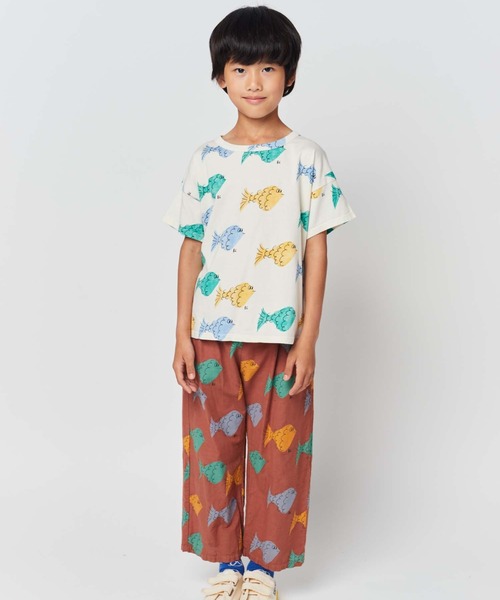 BOBO CHOSES tシャツ Multicolor Fish all over T-shirt キッズ