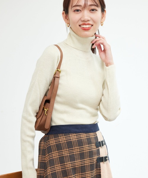 美品】JIL SANDER カシミヤ混ラメタートルネックセーター ニット