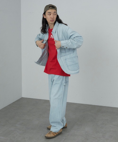 デニム ペインターパンツ 2色 ルーズ ワークパンツ 韓国 nr6630 ペインターパンツ デニム レディース[品番：OCGW0003281]｜ONE 4