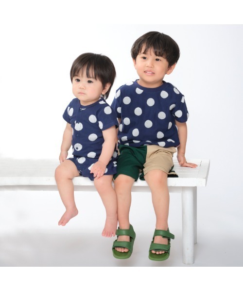 moujonjon（ムージョンジョン） tシャツ 水玉ジャガード半袖Tシャツ