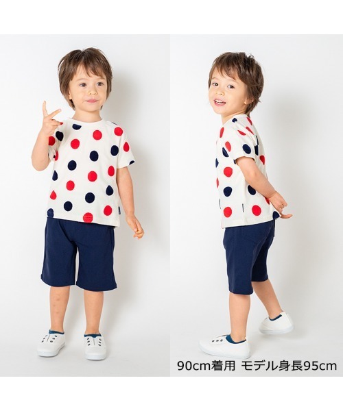 moujonjon（ムージョンジョン） tシャツ 水玉ジャガード半袖Tシャツ