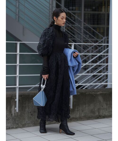 エレンディーク セットアッププリーツ ロングマキシ丈ワンピース　黒　M ELENDEEK ワンピース クランプルプリーツワンピース : ZOZOTOWN