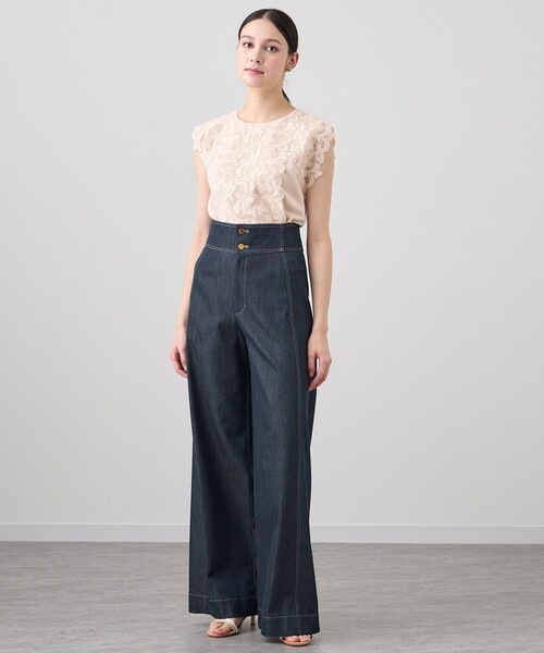ANAYI ニット セーター レースレイヤードニット プルオーバー