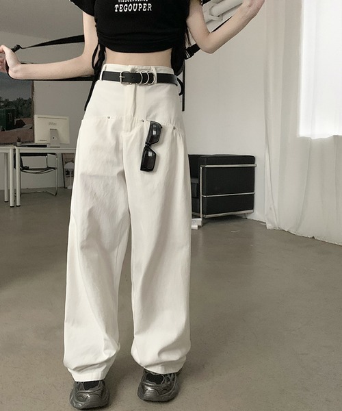 ワイドパンツ カーゴパンツ 「HOOK」for girls カーゴポケットワイド