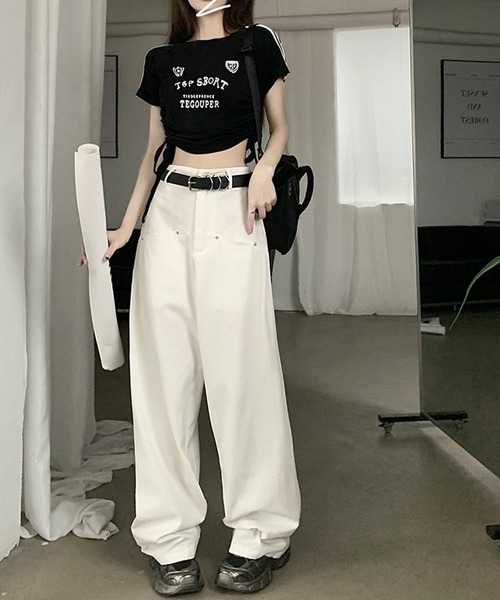 カーゴパンツ 「HOOK」for girls カーゴポケットワイドパンツ