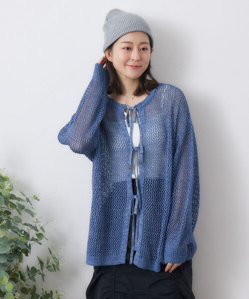 ニット セーター メッシュカーデ レディース RETROGIRL ニット セーター ラメメッシュカーデ レディース