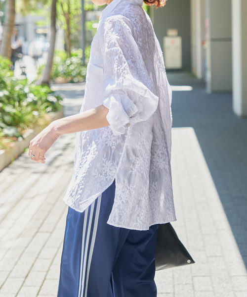 Spick and Span シアーエンブロイダリーシャツ　訳あり 今季新品未使用Spick and Span シアーエンブロイダリーシャツ訳あり