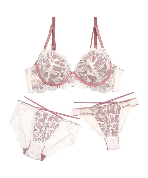 ブラジャー ショーツセット 3点セット リュクス フラワー レース