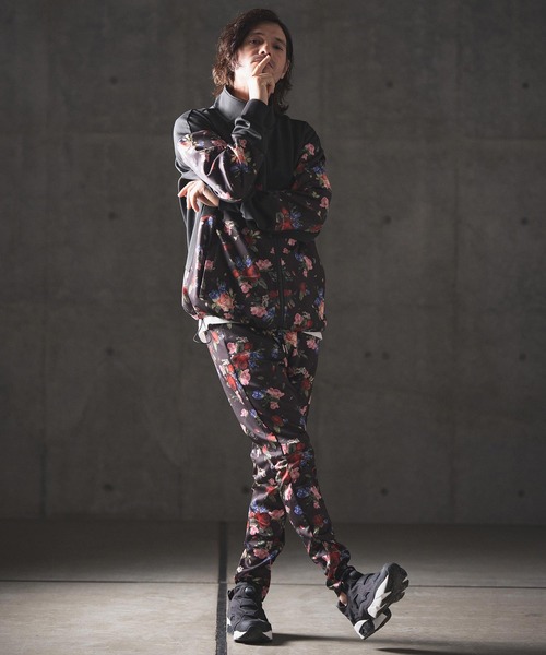 GLIMCLAP パンツ mp12532- Tight fit track pants -revival botanical