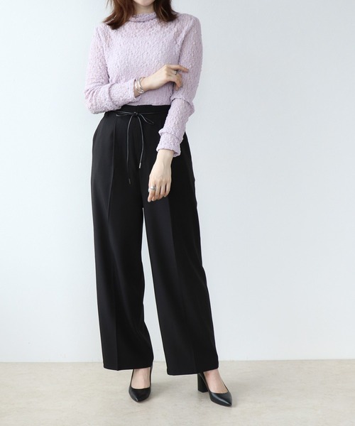 Jines tシャツ ストレッチフラワーレース インナータートル