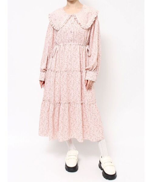 ワンピース floralレースカラーワンピース レディース : 85552103  