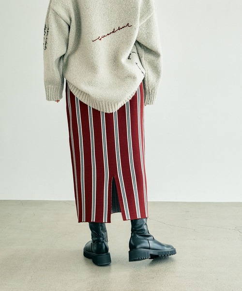 LEPSIM（レプシィム） スカート 12ゲージストライプニットスカート