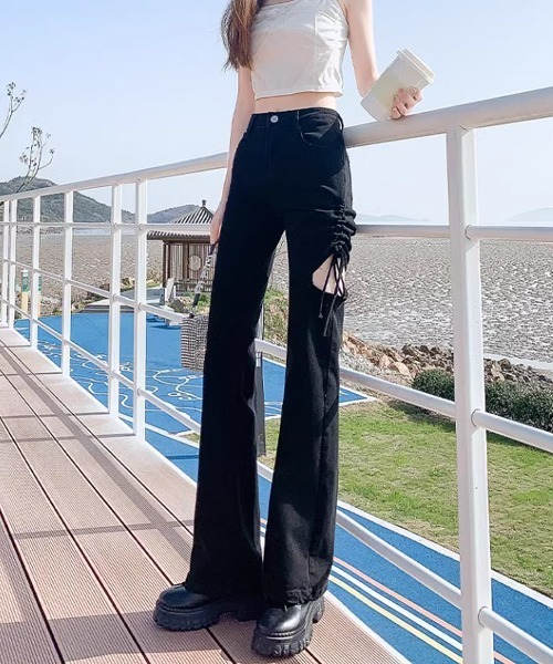 Mayree ジーンズ デニム デニムパンツ 「Mayree」カット アウト フレア 