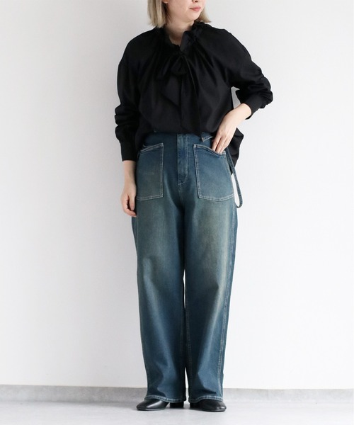 HELLO LUPO サスペンダー付きデニムパンツ 6/7 cepo ジーンズ デニム デニムパンツ マルチワークサスペンダー