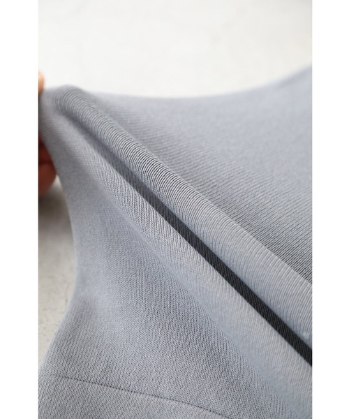 cawaii ワンピース ウエストマークリブのニットミディアムワンピース