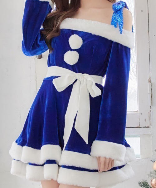 sugar nine コスプレ グリッターリボン2段フレアサンタコスプレ