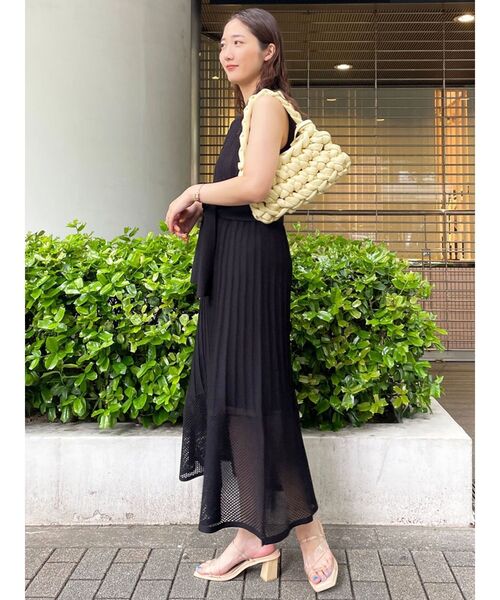 LAGUNAMOON ワンピース ストライプメッシュニットワンピース