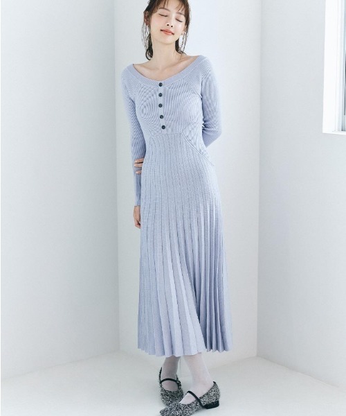 Lily Brown ラメニットワンピ