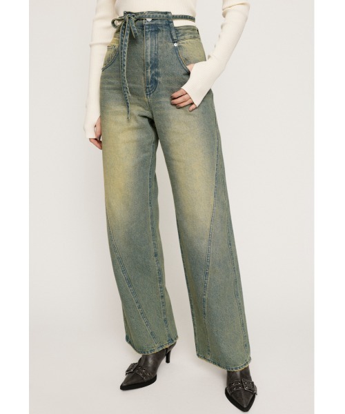 SLY ジーンズ デニム デニムパンツ CUT OFF WAIST STRAIGHT PT
