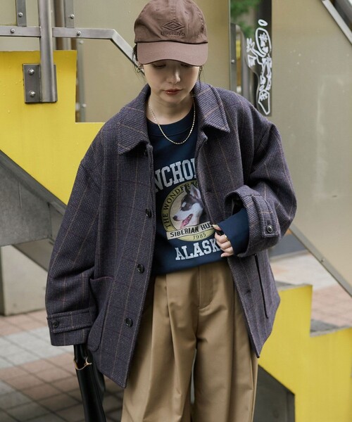 FREAK'S STORE ステンカラーコート コート 尾州ミドル丈チェック