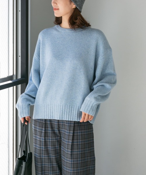 URBAN RESEARCH DOORS - ドアーズ 秋物♪ スモークブルー ウールワイドニットプルオーバー URBAN RESEARCH DOORS（アーバンリサーチドアーズ） ニット セーター