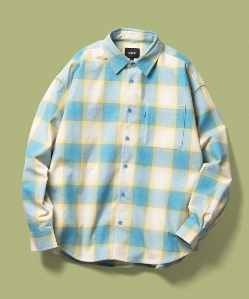 完売必須 早い者勝ち HUF OG LOGO OMBRE PLAID LS SHIRT OG LOGO OMBRE PLAID LS SHIRT / HUF ハフ 長袖シャツ（シャツ