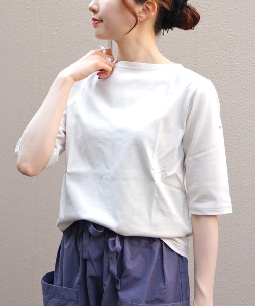 新品　ORCIVAL オーシバル　40/2 ボートネックハーフスリーブ　ソリッド ORCIVAL/オーシバル 40/2 ボートネックハーフスリーブ ソリッド