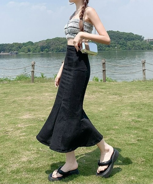 SEU デニムスカート レディース ハイウエスト デニムマーメイド